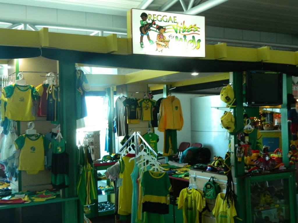 Reggae Vibes for Kids retail shop in the airport at Kingston's Norman Manley International Airport (NMIA)